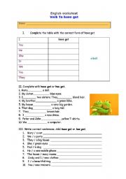 English Worksheet: Have got