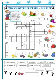 CROSSWORD TIME - FRUIT (editable)