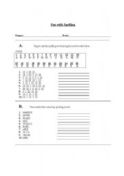 English worksheet: Fun with Spelling