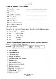 English Worksheet: to BE - Homework assignment