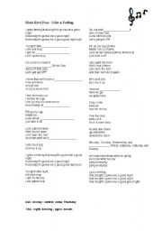 English Worksheet: I gotta a feeling