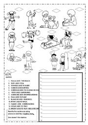 English Worksheet: Hobbies and activities.