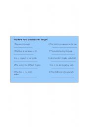 English Worksheet: too/enough