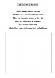 English worksheet: Lets draw a house.