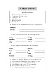 English Worksheet: capitalisation