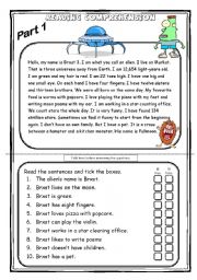 English Worksheet: The alien - Reading comprehension 1/3 (3 pages)