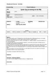 English Worksheet: Spider Spy (is working for the FBI) Instructions