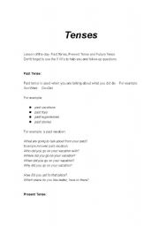 English worksheet: Tenses