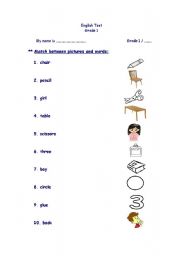 English worksheet: my class