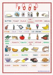 English Worksheet: Food