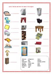 English Worksheet: house pictionary