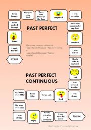 English Worksheet: Past Perfect - Past Perfect Continuous - a boardgame