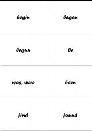 English Worksheet: Memory game for teaching irregular verbs