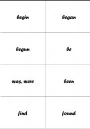 English worksheet: Memory game for teaching irregular verbs