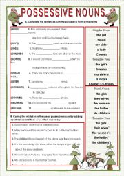 English Worksheet: POSSESSIVE NOUNS