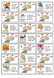 English Worksheet: Question tags cards - part 2