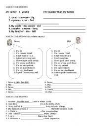 English Worksheet: comparatives