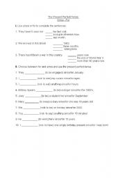 English Worksheet: Since-For