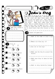 English Worksheet: RC Series 02 Johns Dog (Fully Editable + Answer Key)