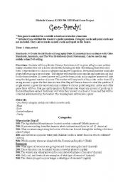 English Worksheet: Geo-Pardy!