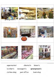 English Worksheet: different kinds of shops