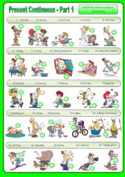 English Worksheet: Present Continuous - Part 1