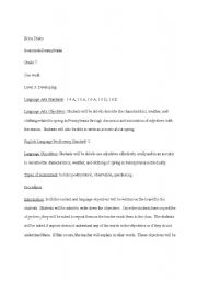 English Worksheet: Seasons in Pennsylvania - Spring