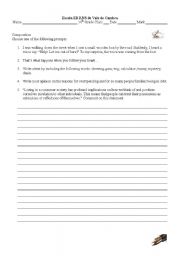 English Worksheet: creative writing