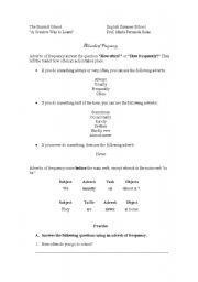 English worksheet: Adverbs of frequency