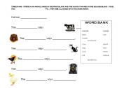 English Worksheet: Animal Sounds Match-Up