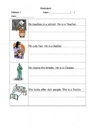 English worksheet: Job