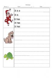 English worksheet: Animals