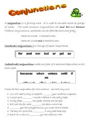 English Worksheet: Conjunctions