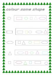 English Worksheet: shapes colors