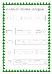 English worksheet: shapes colors