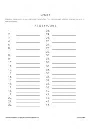 English Worksheet: Make a word