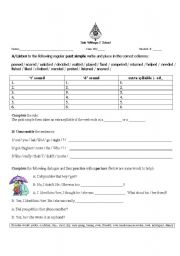 English worksheet: Past Simple -ed pronunciation + adjectives of personal quality