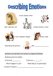 English worksheet: Describing Emotions