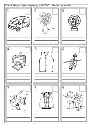 English worksheet: Phonics Vv