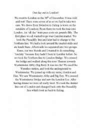 English Worksheet: Our day out in London