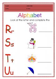 English worksheet: Alphabet part 3