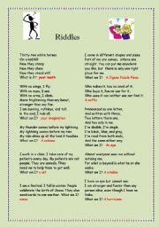 English Worksheet: riddles (2)
