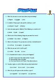 English worksheet: SPORTS QUIZ