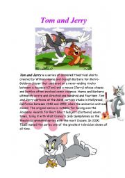 English Worksheet: Tom and Jerry reading