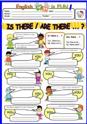 English Worksheet: IS THERE / ARE THERE