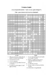 English Worksheet: Workplace English Crossword