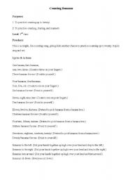 English Worksheet: counting bananas