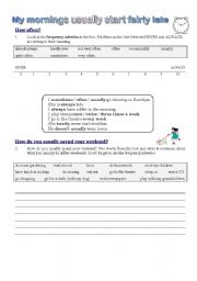 English Worksheet: Daily routines