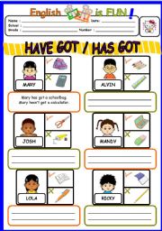 English Worksheet: HAVE GOT /HAS GOT