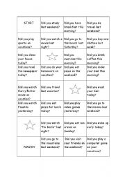 English Worksheet: Simple past board game